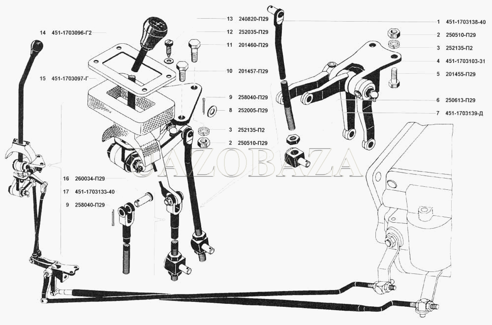 Схема рычагов уаз буханка